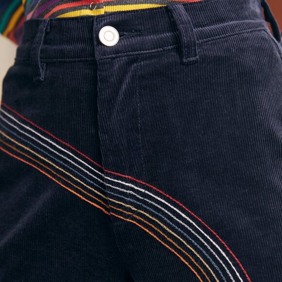 NWT Retro Corduroy wide leg rainbow plus size pants ModCloth - Picture 4 of 4